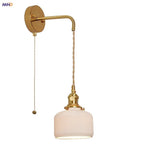 Ceramic Copper Wall Light Fixture with Pull Chain Switch, E27 LED, Modern Nordic Design