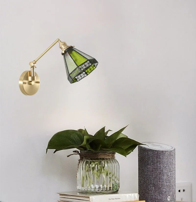 Afralia™ Nordic Glass LED Wall Lamp Mirror Loft Stairs Living Room Bedside Night Light