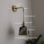 Tiffany Style Glass Wall Light Fixture - Colorful LED Switch Up Down Rotate