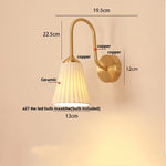 Glass LED Wall Sconce Pull Chain Switch Copper Nordic Stair Light