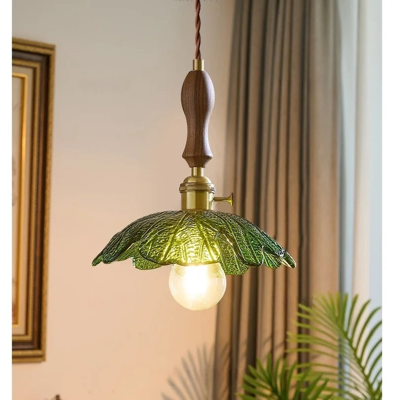 Green Leaf LED Pendant Lamp for Home and Cafe Decor