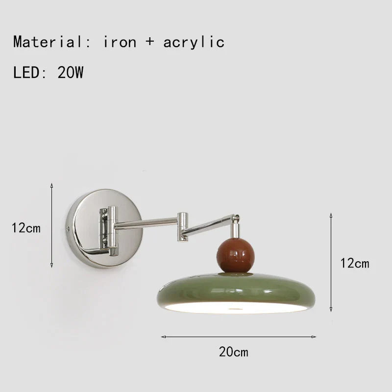 Iron Wall Light: Modern Rotatable LED Wall Lamp for Bedroom Lighting
