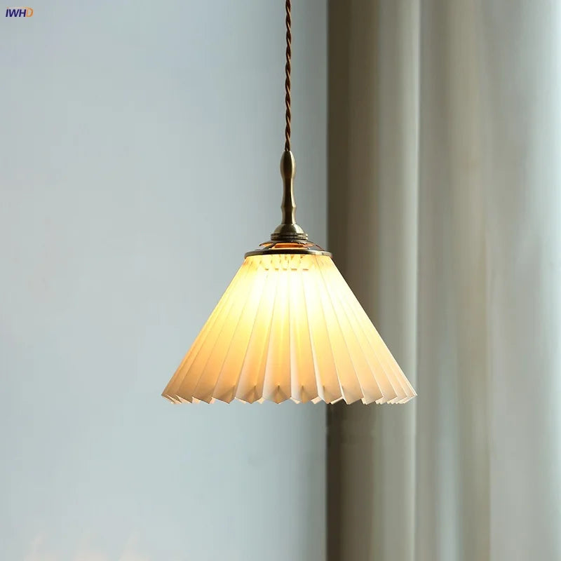 Copper LED Pendant Lamp, Adjustable Wire, Modern Nordic Design