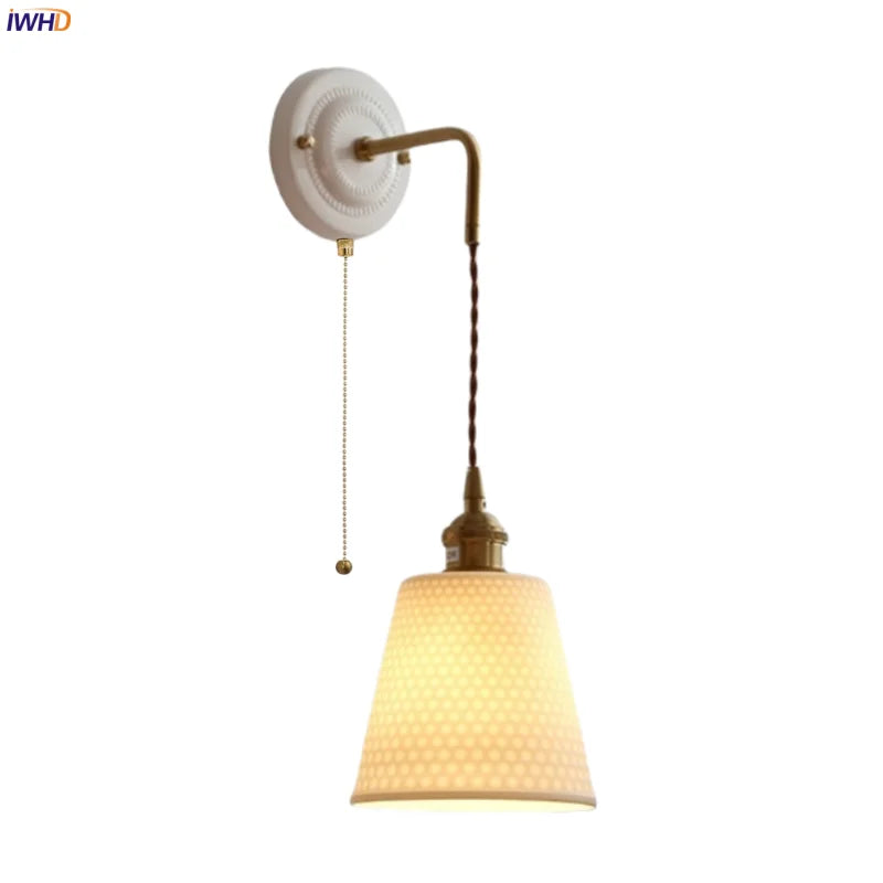 Polka Dot Ceramic LED Wall Lamp Adjustable Wire Interior Wall Sconces