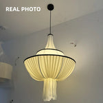 Creamy E27 Foyer Chandelier: French-Inspired LED Pendant Lights for Bedroom, Art Decor Lampara