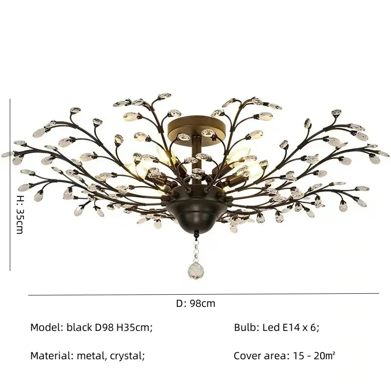 Afralia™ Crystal Chain Pendant Chandelier LED Lights for Indoor Decor