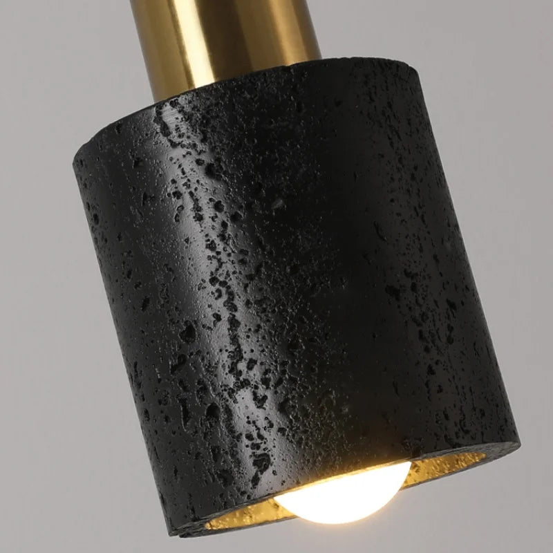 Black Travertine LED Pendant Lamps: Nordic Modern Home Decoration Interior Hanging Light