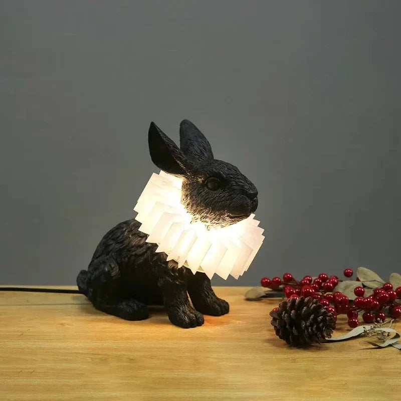 Rabbit Resin Table Lamp for Kids Room Decor