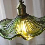 Green Flower Glass Pendant Light - Modern Kitchen Bar Restaurant Hanging Lamp