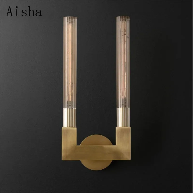 Retro Glass Wall Sconces for Hotel Clubhouse Corridor and Bedroom