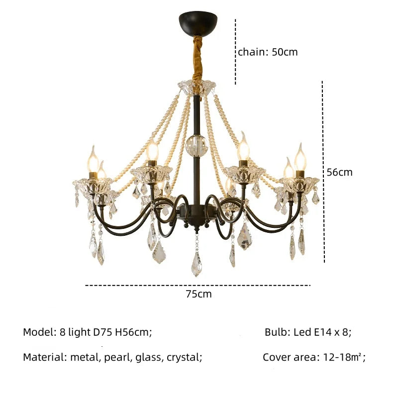 Crystal LED Chandelier Living Room Luxury Lighting E14 Pendant Lamparas