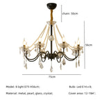 Crystal LED Chandelier Living Room Luxury Lighting E14 Pendant Lamparas