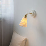 Pleats Ceramic LED Wall Light Bedroom Bathroom Mirror Bedside Lamp Copper