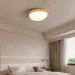 White LED Ceiling Light Fixture | Wabi Sabi Yellow Cave Stone Decor