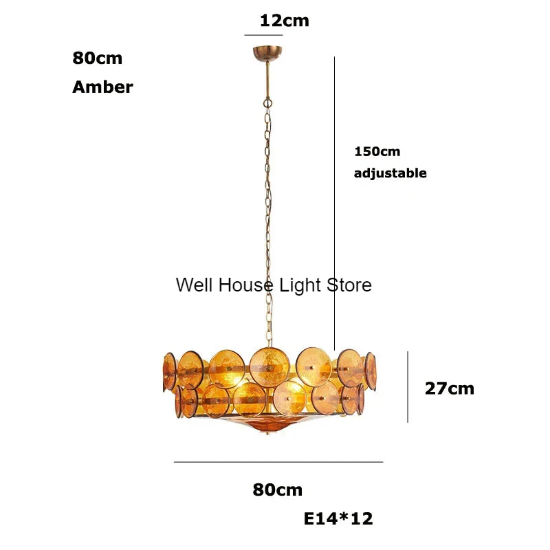 Crystal Pendant Light French Retro Design for Villa Bedroom Living Room