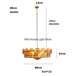 Crystal Pendant Light French Retro Design for Villa Bedroom Living Room
