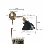 Green Glass Copper LED Wall Lamp Sconce Modern Nordic Design