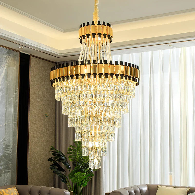Crystal Chandelier for Duplex Villa Hotel Club Banquet Hall Engineering Lighting