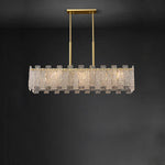 Art Deco Golden Copper Glass Chandelier LED Lighting Fixture