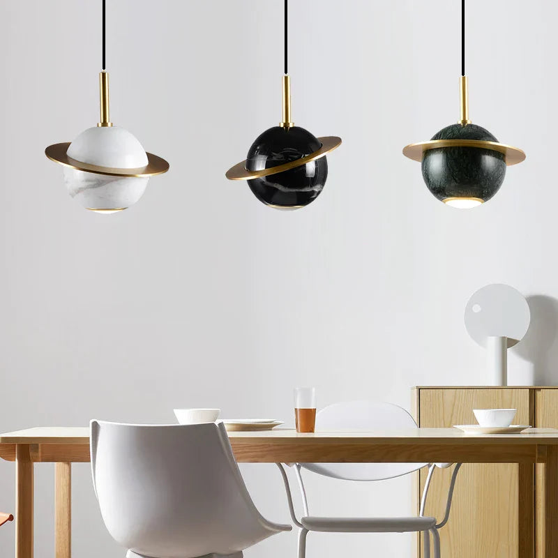 Nordic Golden Spherical LED Pendant Lamp for Modern Home Decor