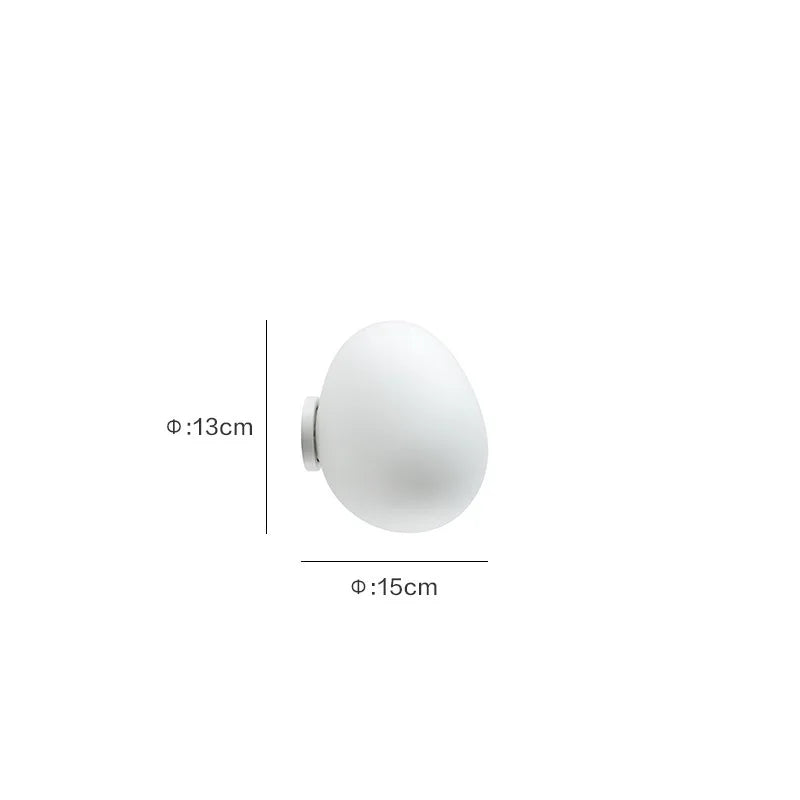Glass Egg Wall Sconces Lamp Ceiling Light with E27 Led Bulb