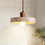 Afralia™ Yellow Travertine LED Pendant Lamps: Nordic Modern Interior Lighting for Living Room