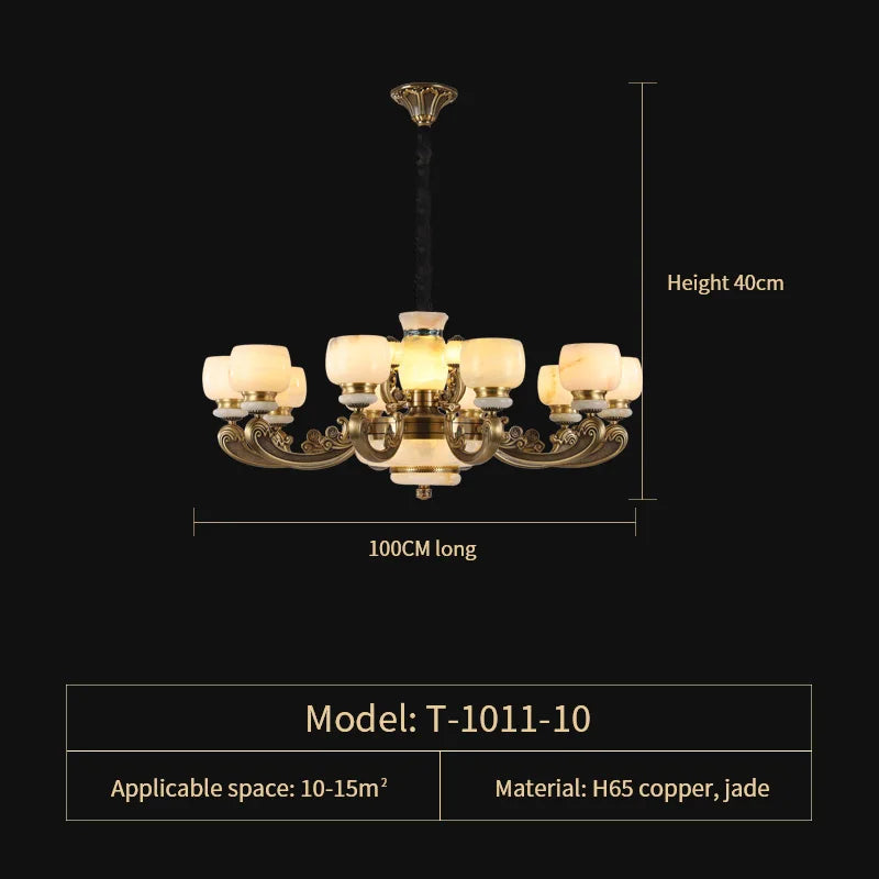 Jade Chandelier: Stylish Chinese Zen Living Room Lamp for Duplex Building by Guangdong Zhongshan