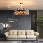 Crystal Leather Chandelier | Modern LED Lustres for Living Room & Dining Room