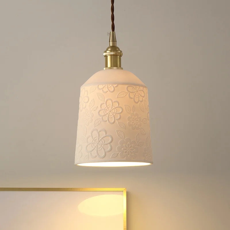 Ceramic Copper LED Pendant Lamps Modern Hanging Light Fixtures