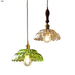 Afralia™ Nordic LED Pendant Light Walnut Glass Copper Kitchen Bar Hanging Lamp