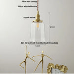 Clear Glass LED Pendant Lamp Modern Nordic Style Adjustable Hanging Light