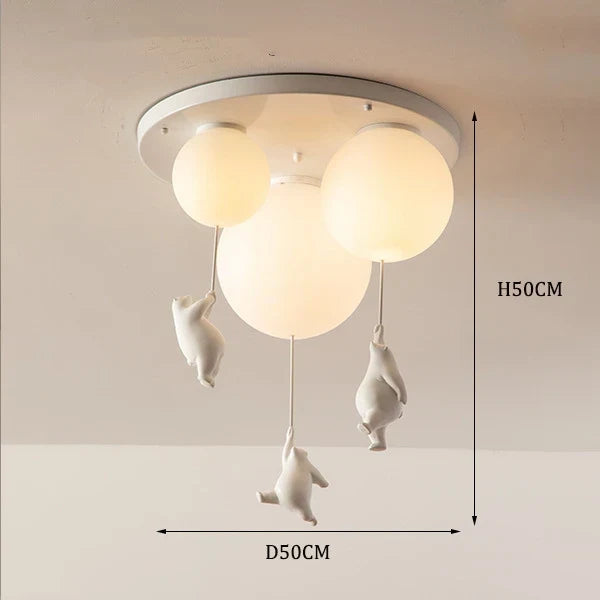 Bear Resin Pendant Light for Children's Room & Kindergarten