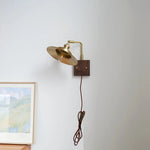 Wood LED Wall Light Up Down Rotate Copper Bedside Lamp