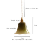 Glass Pendant Light E14 LED Hanging Lamp for Home Decor Living Room Bedroom.