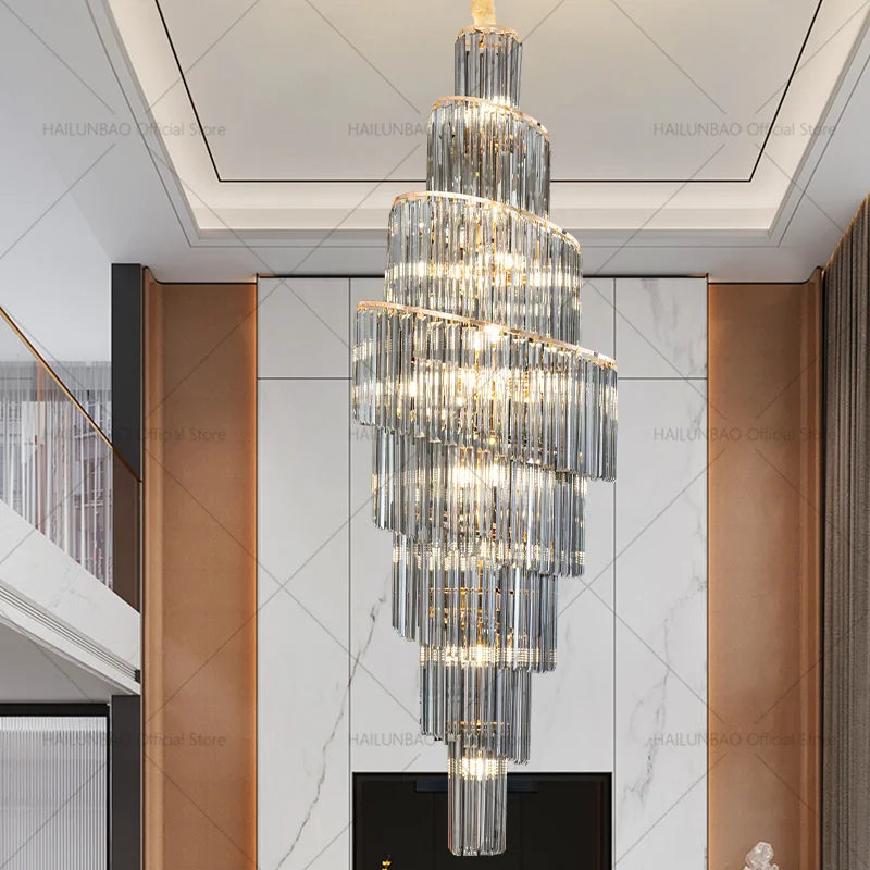 Crystal Chandelier for Penthouse Villa Living Room - Modern Light Luxury Design