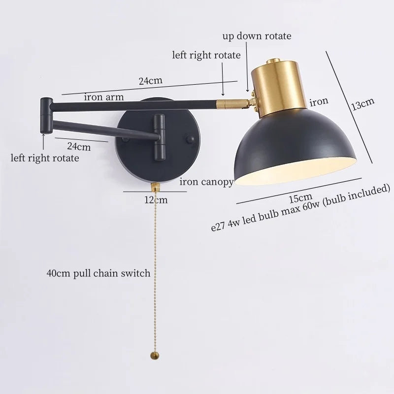 Afralia™ Iron Art LED Wall Lamp for Bedroom Stair Kitchen Living Room Decor