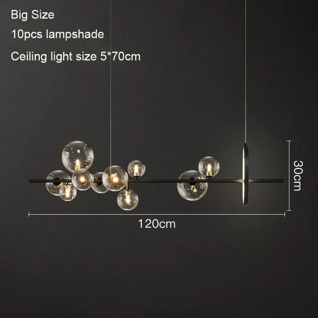 Glass Ball LED Chandelier: Modern Nordic Style for Living, Dining, Kitchen, Study
