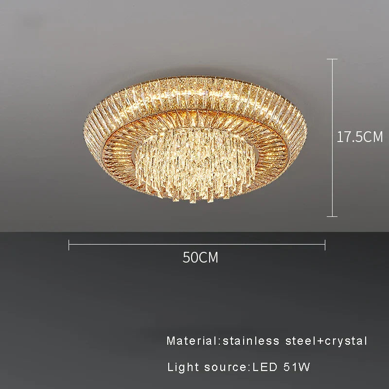 Amber Crystal Ceiling Chandelier: Luxe LED Home Decor Light Fixture