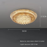Amber Crystal Ceiling Chandelier: Luxe LED Home Decor Light Fixture
