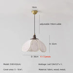 Nordic Creamy E27 LED Pendant Chandelier: French Bedroom Retro Dining Room Lamp