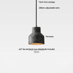 Afralia Terrazzo Stone LED Pendant Lamp for Industrial Loft, Bar, Coffee, Living Room.