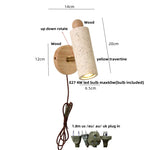 Nordic Modern Rotate LED Wall Lights Yellow Travertine Stone Wood Applique Murale