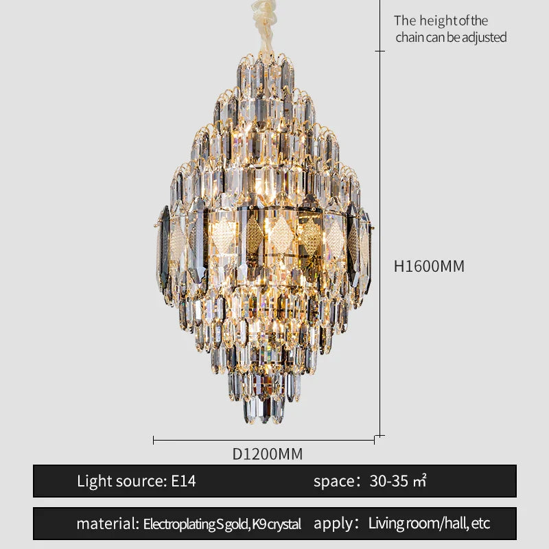 Crystal Chandelier - Luxe Light for Villa, Hotel & Building Project