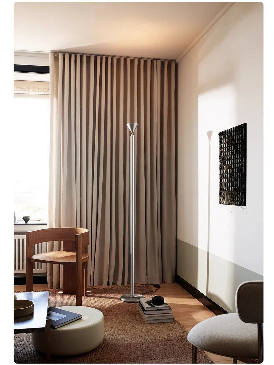 Minimalist Black Floor Lamp Stand Light Silver Simple Design