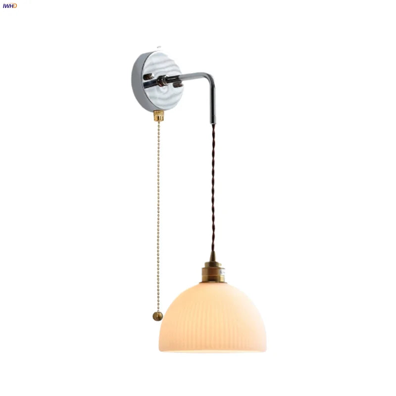 LED Glass Wall Light Fixture Bedroom Aisle Study Modern Adjustable Bedside Lamp