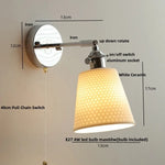 Afralia™ Ceramic LED Wall Light Sconce, Pull Chain Switch, Modern Style