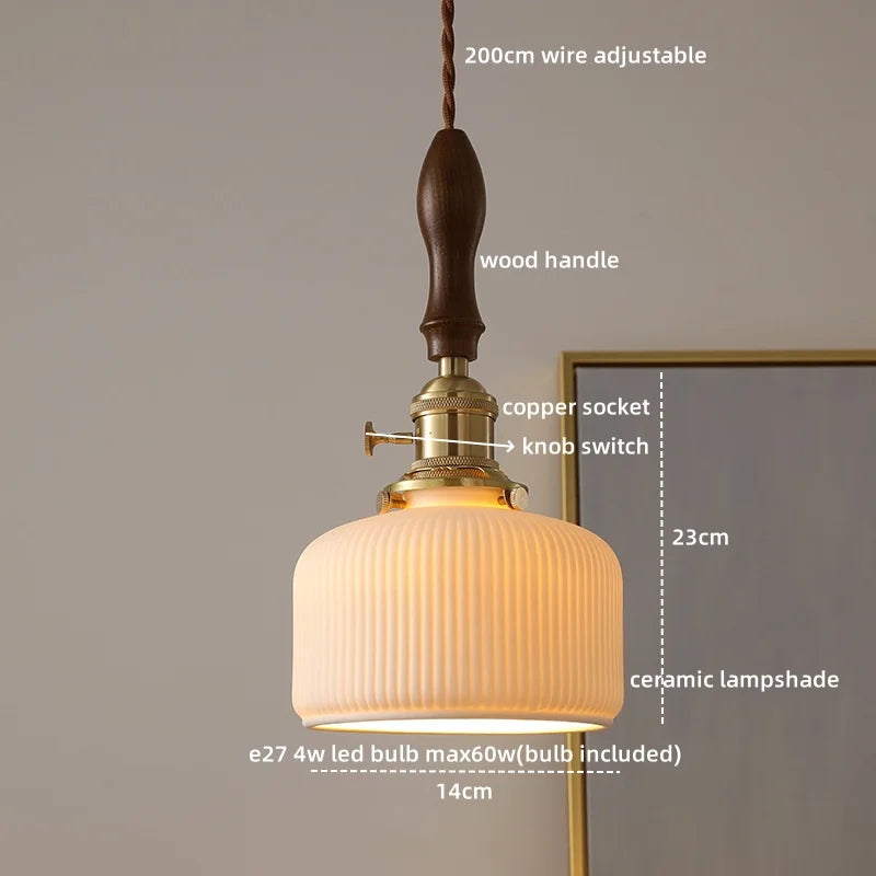 Ceramic LED Pendant Light Nordic Modern Hanging Lamp for Home Decor