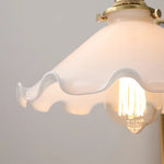 White Glass LED Hanging Light: Copper Nordic Pendant Lamps for Home Decor