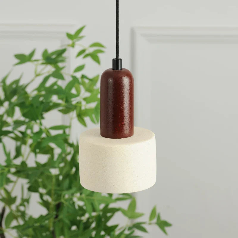 Cement Cylinder LED Pendant Lamp | Modern Home Interior Lighting for Living Room & Kitchen
