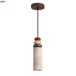 Stone Cylinder LED Pendant Lights for Dining Living Room Kitchen Cafe Loft Decor